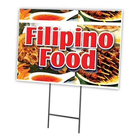 Filipino Food Yard Sign & Stake Outdoor Plastic Coroplast Window